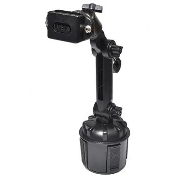 Imagem de UAYESOK Suporte ajustável para carro Walkie-talkie (suporte para copa), suporte de microfone para alto-falante para carro BaoFeng YAESU Icom Kenwood Motorola Ham HT, scanner