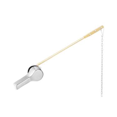 Imagem de AMAYJUELONG Kit de substituição de alça de vaso sanitário, alavanca de tanque de vaso sanitário de montagem frontal, alavanca de viagem de vaso sanitário de latão com corrente de aço inoxidável para a