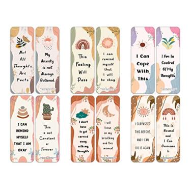 Imagem de Creanoso Cartões de declaração de ansiedade (10 conjuntos x 6 cartões) – Conjunto de cartas inspiradoras diárias – Cortador de página de livro interessante – Ótimas recompensas para adultos e
