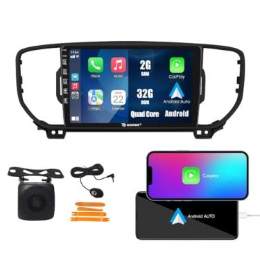 Imagem de Kunfine CarPlay Android Navegação Automática Rádio GPS Estéreo Câmera Reversa Tela IPS Tela Sensível ao Toque Tablet Pad Media Player para Kia Sportage Kx5 2016-2018, se Aplicável, Quad Core 2G + 32G