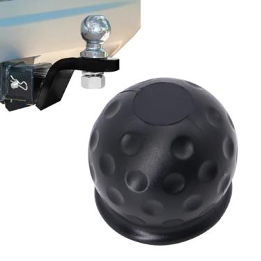 Imagem de HiSport Capa de bola de engate de reboque, protetor de bola de tração preto de 5 polegadas, capa protetora universal à prova de poeira de 50 mm compatível com trailers RVS caminhões barcos