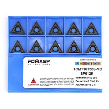 Imagem de FomaSP TCMT32.52 / TCMT16T308-PM de inserções de carboneto CNC para ferramentas de corte de torneamento de aço, o disjuntor de cavacos "PM" serve para corte de metal semiacabamento, 10 peças.