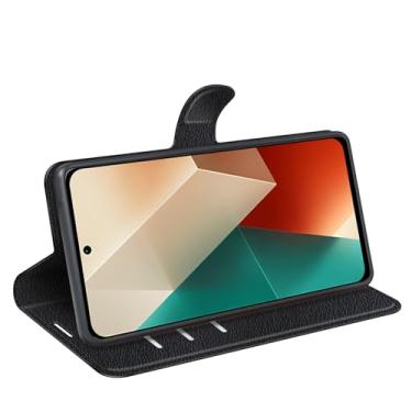 Imagem de Kezaizhe Capa flip para Xiaomi Redmi Note 13 Pro 5G carteira de couro PU capa protetora magnética para celular Xiaomi Poco X6 Neo Folio Book Cover com suporte (preto)