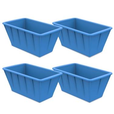 Imagem de Pacote com 4 moldes para cubos de gelo extragrandes de silicone de 14,5 kg para banheira de imersão a frio, bandejas reutilizáveis para freezer, moldes de bloco de gelo para banhos de gelo domésticos,