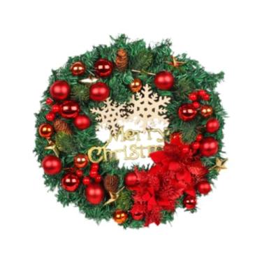 Imagem de harayaa Guirlanda de Natal, Guirlanda Artificial, Guirlanda de Inverno, Decorada com Enfeites de Bola Guirlanda de Porta da Frente para Hotel Loja Casa Parede