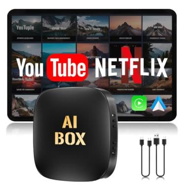 Imagem de Adaptador CarPlay sem fio, atualização 2025 com Netflix/YouTube/TF Card Plug & Play Dongle | Adaptador sem fio para iPhone e Android Auto | Suporta CarPlay para carros | Sistema duplo, WiFi 5G,