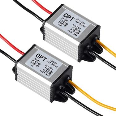 Imagem de DWEII Pacote com 2 conversores de 12 V para 5 V, módulo de fonte de alimentação da placa reguladora de tensão CC, conversor de voltagem DC 6,3-22V 12 V para 5 volts 3A 15W à prova d'água para carro