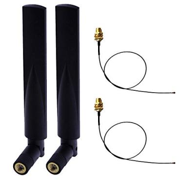 Imagem de Antena roteador Wi-Fi sem fio 8dBi 2,4G/5G banda dupla 5,8 MHz com conector RP-SMA macho (antena + 25 cm RP-SMA MHF4/IPX Pigtail)