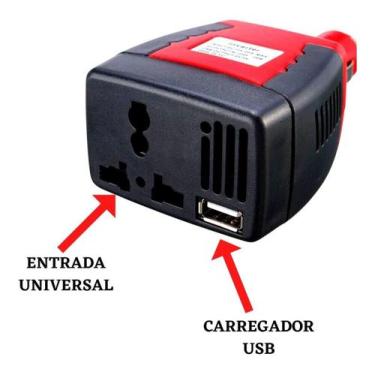 Imagem de Inversor Conversor Carro 150w 12v Para 110v Tomada E Usb Nfe - Inverso