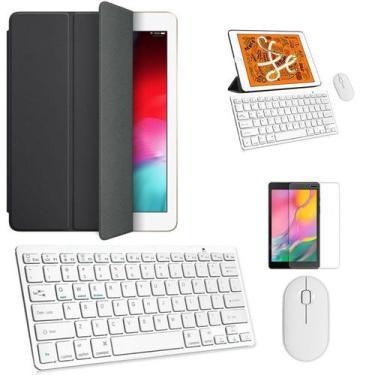 Imagem de Kit Capa Smart Case Preto / Teclado e Mouse branco e Película para Gal