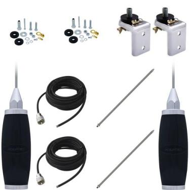 Imagem de 2 Antena Móvel PX Marinox 2,70 Metros B-2003p 2 Cabo Coaxial 5,5 metro