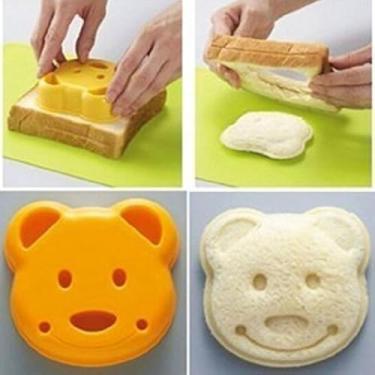 Imagem de QTMY Cortador de molde sanduíche em forma de urso, fabricante de formadores de sanduíche de pão para crianças