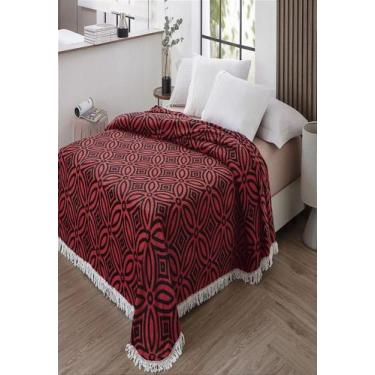 Imagem de Colcha Casal Chenille Jolitex 220x240 cm Isadora Vermelha