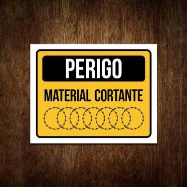 Imagem de Placa Perigo Material Cortante Concertina Sinalização 36X46 - Sinalizo