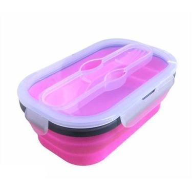 Imagem de Marmita Retrátil De Silicone Multifucional Com Tampa 800ML - Generic, 