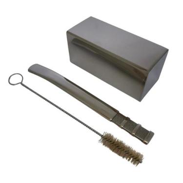 Imagem de Kit tereré cuia copo quadrado 250ml prata + bomba tela clássica prata 