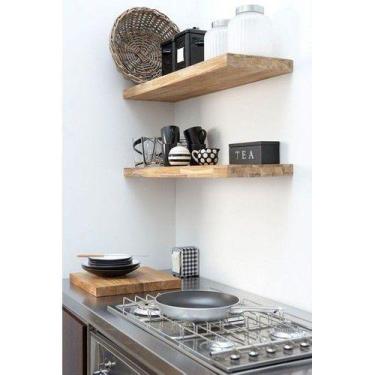Imagem de Kit 2 Prateleiras 60x20 Suporte Invisível Madeira Maciça - Loja do Pin