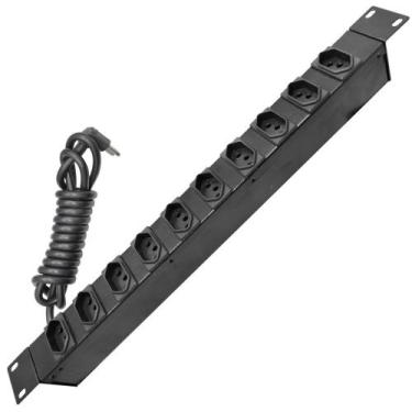 Imagem de Régua de Tomadas 10 Saídas Padrão Novo NBR 20A - CALHA0014 - Pier Tele