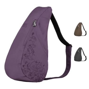 Imagem de AmeriBag I Love My Life Bolsa pequena de microfibra com costas saudáveis, Berinjela, One Size