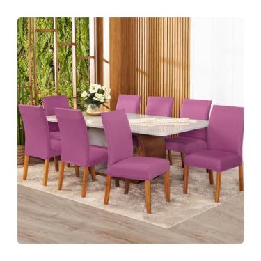 Imagem de Kit Capa Para Cadeira 8 Unidades Malha Gel - Shop CasaNobre, ROSA