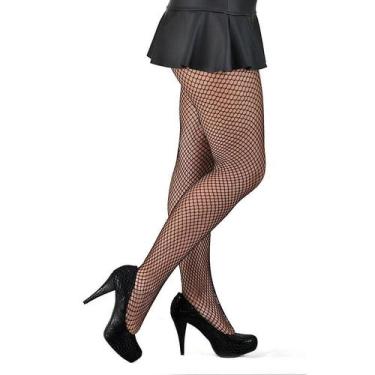 Imagem de Meia-Calça Arrastão em Microfibra Elástica Perrutextil 001, Coral, ÚNI