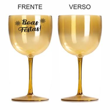 Imagem de Kit 6 Taças Gin Vodka 580ml Acrílica ANO NOVO - Aloha, Dourado, Boas F