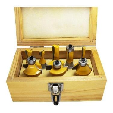 Imagem de Kit Jogo Fresas Para Tupia Madeira 8 Peças Haste 12mm - Profield