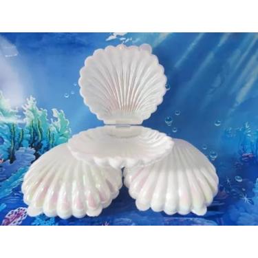 Imagem de Kit 12 Conchas Marinha Sereia Pérola Branca Lembrancinha - PL, 12