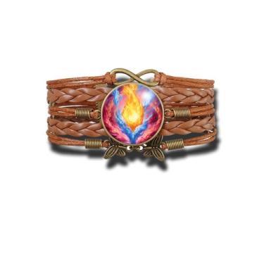 Imagem de Pulseira Feminina Chama Trina Divina Trindade Ajustável - RECANTO ASTR