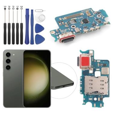 Imagem de Substituição para Samsung Galaxy S23 5G Conector Dock de Porta de Carregamento para Galaxy S23 S911U Substituição USB Placa Carregador Cabo Flex Acessórios de Montagem com Ferramentas de Reparo