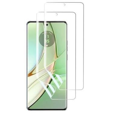 Imagem de Protetor de tela de hidrogel de alta sensibilidade para Motorola Edge 50 Fusion, 2 peças de película protetora de TPU macio transparente (não vidro temperado) [Clear HD]