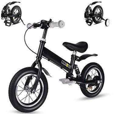 Imagem de bikeboy Bicicleta de equilíbrio 3 em 1, o uso duplo de uma bicicleta de equilíbrio infantil e bicicleta infantil, 12 14 polegadas para 2-6 anos de idade, com amortecedores, para-lamas, pedais, rodas