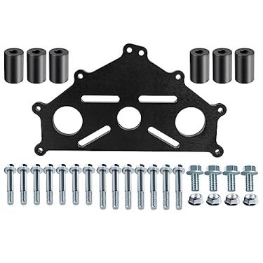 Imagem de ZIBOPAR Placa adaptadora de suporte seguro para motor compatível com Chevy LS1 Duramax BBC SBC LS suporte resistente (preto)