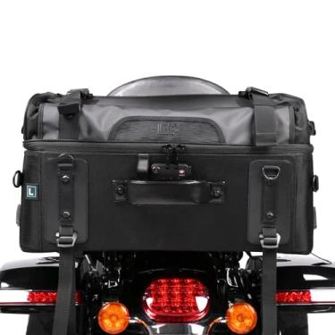 Imagem de Niche Cruiser Bolsa traseira para motocicleta, bolsa de assento traseiro de 59L com trava de número TSA, bagagem de alta capacidade para viagem, capacete e equipamento com capa de chuva à prova d'água