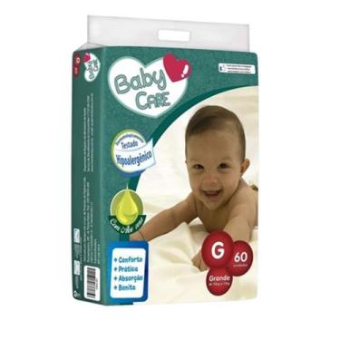 Imagem de Fralda infantil baby care g com 60 unidades - MARCA EXCLUSIVA