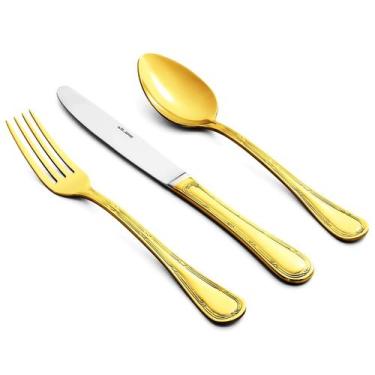 Imagem de Faqueiro My St. James 101 Peças Lace Dourado