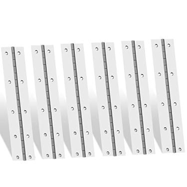 Imagem de EPHECH Dobradiças contínuas e de piano de aço inoxidável 304 de 15 cm, 6 peças de dobradiças contínuas de níquel resistente, dobradiça de barco, 0,05 cm de espessura dobrável para porta de armário