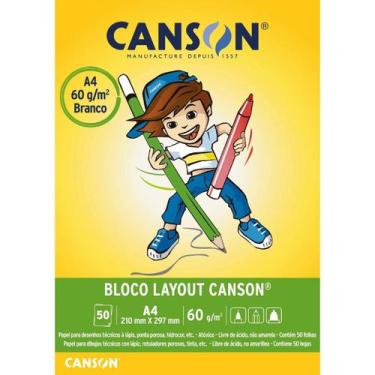Imagem de Bloco Canson A4 Layout Escolar 60g/m2 - 50 Folhas