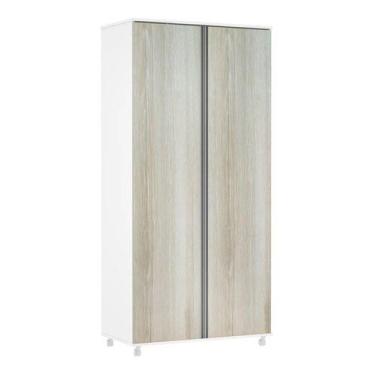 Imagem de Armario Alto Creme 2 Portas Com Rodinha 189,5x90x47cm - Spaceo