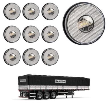 Imagem de 10 Lanterna Lateral Randon LED Cristal 85mm Saída Fios - DW Componente