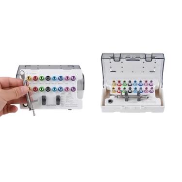 Imagem de Kit universal de prótese colorida para implante, valor ajustável de ferramentas de reparo de 10 a 70 Ncm com 16 chaves de fenda