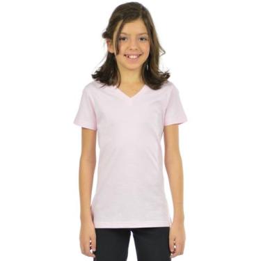 Imagem de Blusa Algodão Decote V Infantil Feminina Fenomenal, Rosa bebe, 12