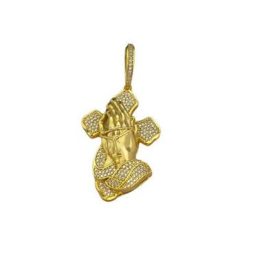 Imagem de Pingente fé mão g - banhado a ouro 18k - ToJoia18k