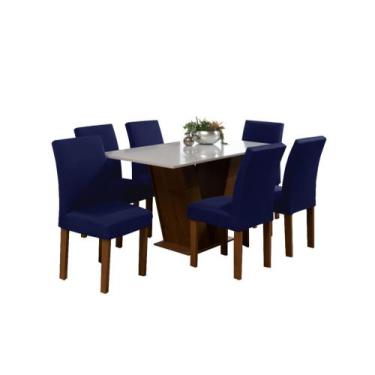 Imagem de Kit 4 Capa De Cadeira Com Elástico Sala Cozinha Luxo - Dennis Confecçõ