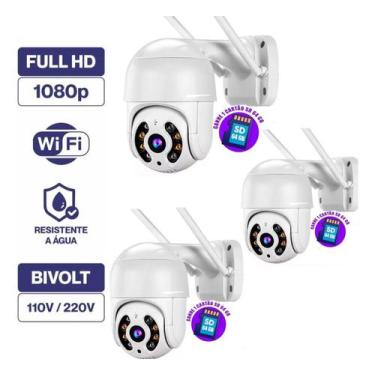 Imagem de 3 Câmeras Ip Externa 100% Prova Dágua + Cartao De Memoria - GSM