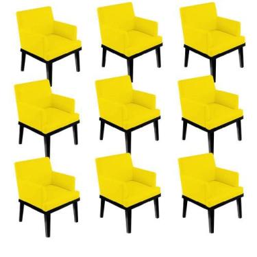 Imagem de Kit 09 Poltrona Cadeira Vick Decorativa Recepção Sala De Estar Suede A