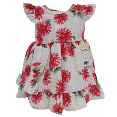 Imagem de Vestido Bebê Menina Chuquinha Baby Verão + Faixa Cabelo 2858, Rosa, M 