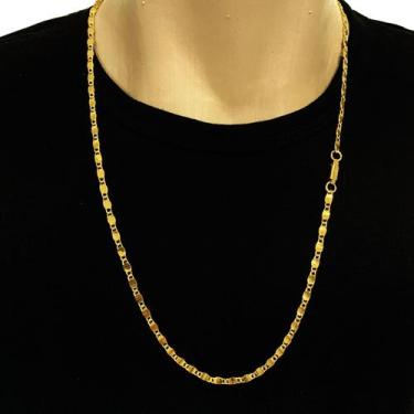 Imagem de Cordão Piastrine Corrente Masculina 70cm Banhada Ouro 18k - ALRA SEMIJ