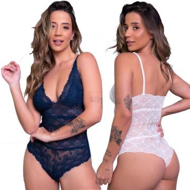 Imagem de Kit 10 Body Decote Lingerie Transparente Casual Blogueira - Bella Fior