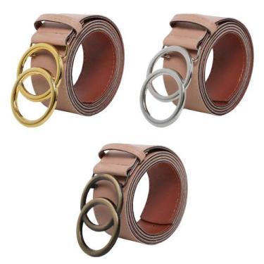 Imagem de Kit Cintos Femininos Nude Tendência 2024  Argola Dupla - Bless Acessór